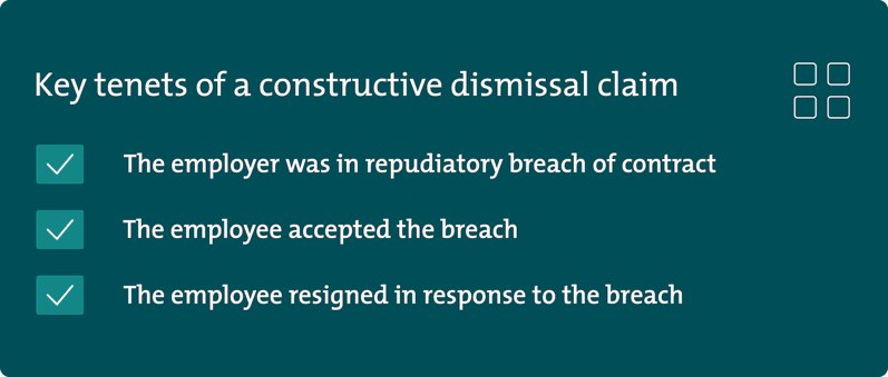 the key tenets of a constructive dismissal claim