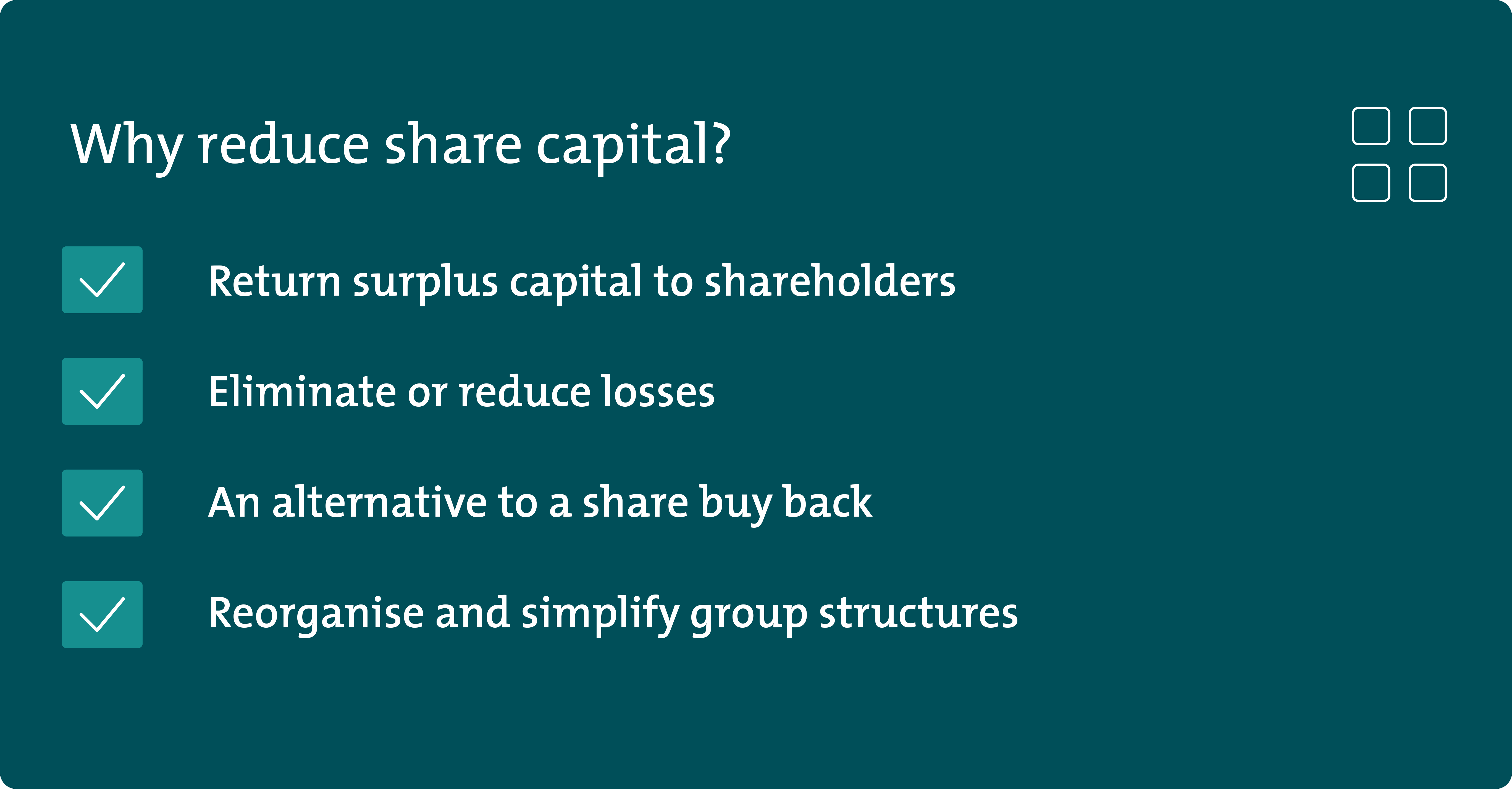 The four key incentives to reduce share capital