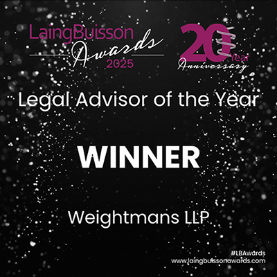 Legal advisor of the year award winner at the LaingBuisson Awards 2025