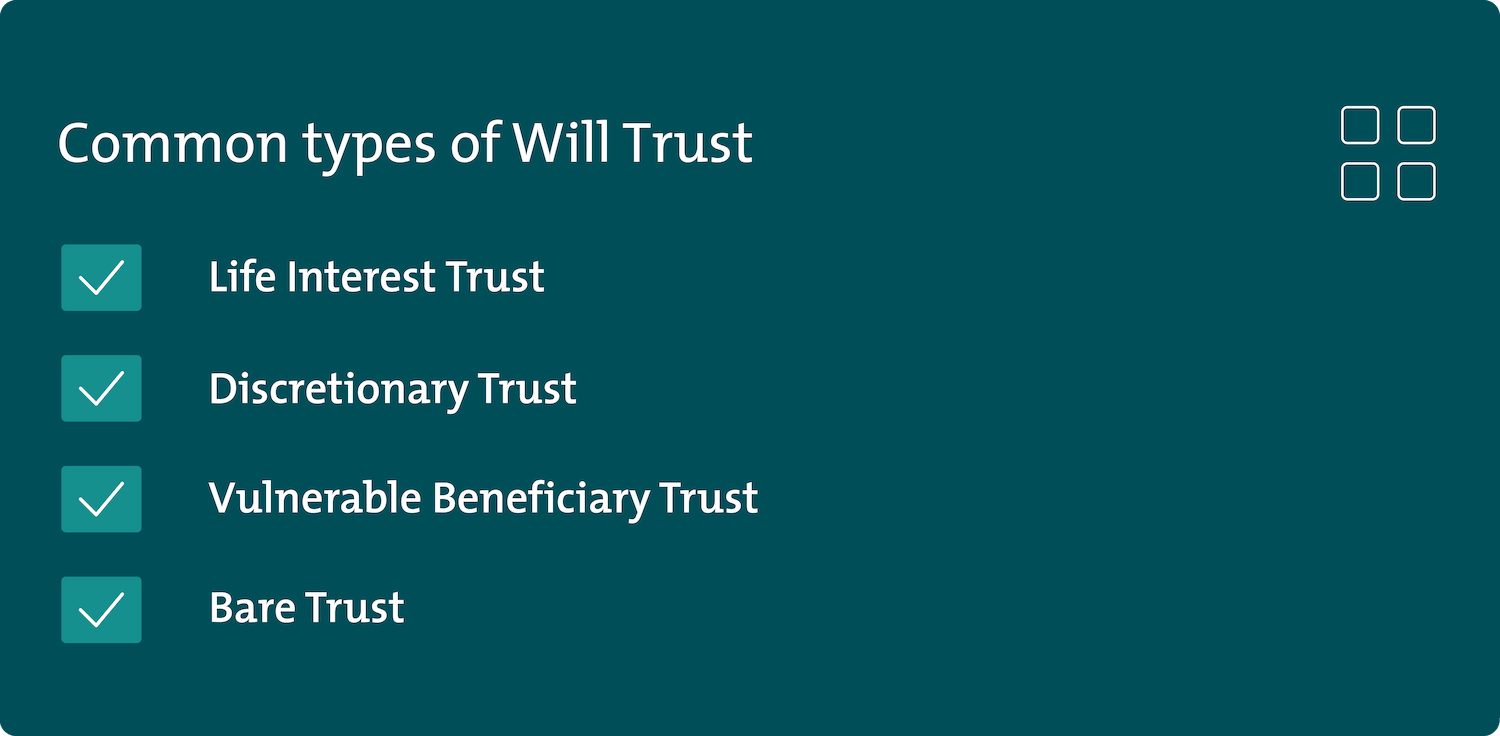 a list of the common types of will trust