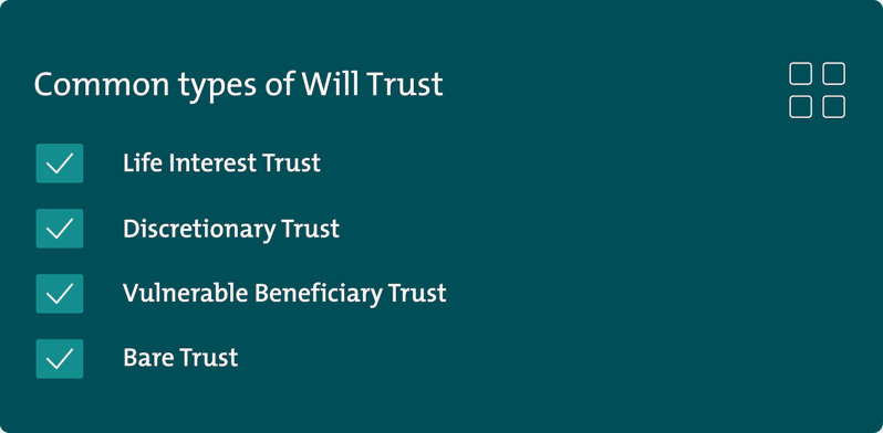 a list of the common types of will trust