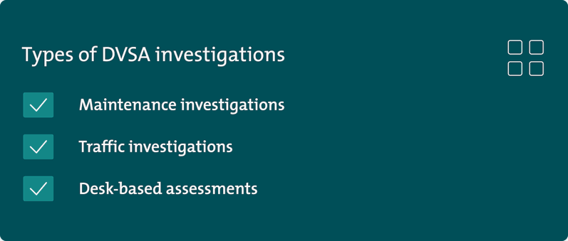 types of DVSA investigations