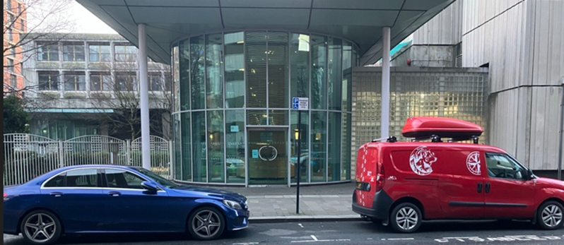 the entrance to the Ink Building